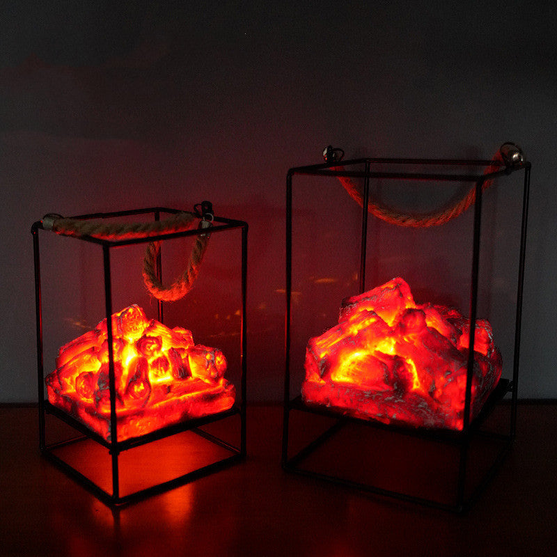 LED Flame Light Simulated Charcoal Fireplace Lamp