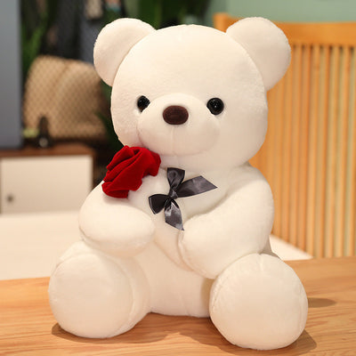 23-45cm New Lovely Hug Roses Teddy Bear Plush Pillow Stuffed Soft Animal Dolls Nice Birthday Gift Girlfriend Valentine's Day