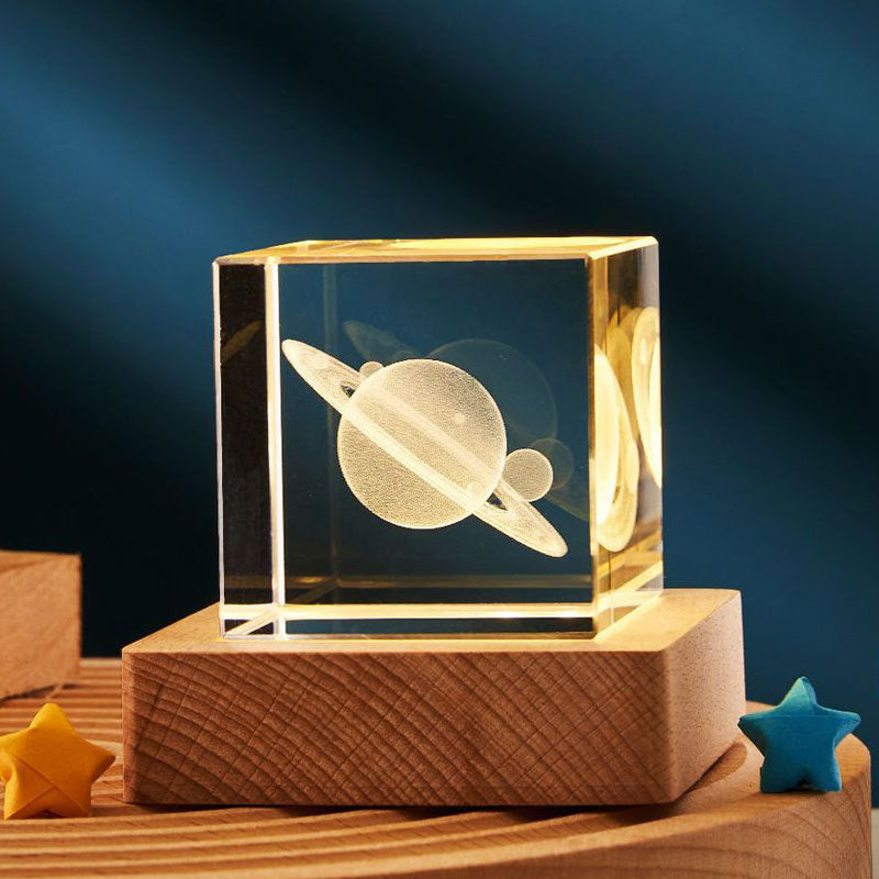 3D Transparent Crystal Cube Desktop Decoration Small Night Lamp Bedroom Home Decor For Kids Party Children Birthday Gifts