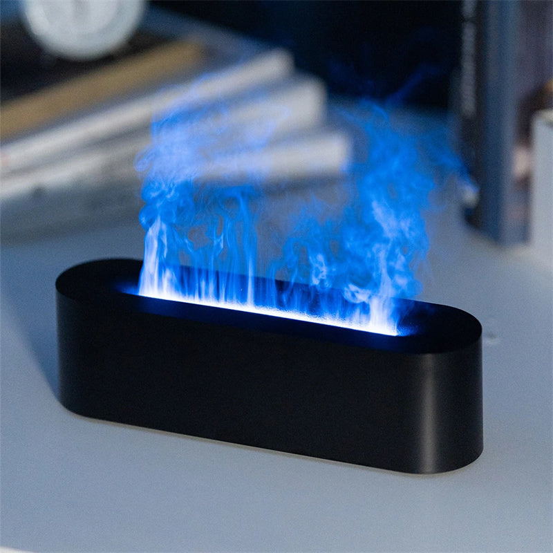 Flame Aroma Diffuser Air Humidifier Ultrasonic Cool Mist Maker Realistic Fire Fogger Led Essential Oil Lamp Realistic Fire Difusor