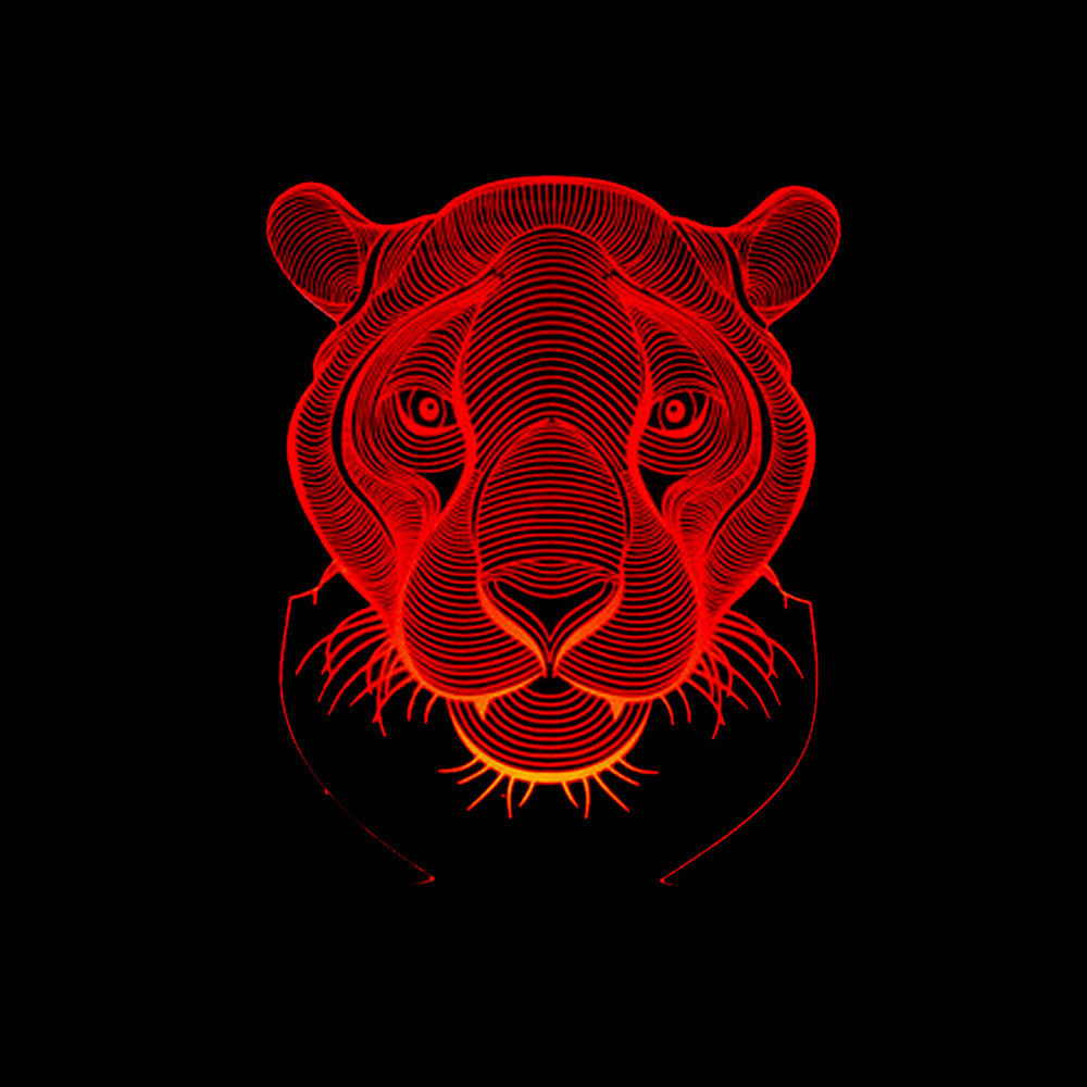 3D Calm Lion Lamp