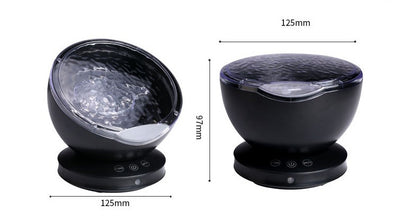 Ocean Wave Projector - LED Night Light Remote Control TF Cards Music Player Speaker Aurora Projection