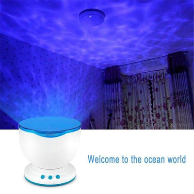 Ocean Wave Projector - LED Night Light Remote Control TF Cards Music Player Speaker Aurora Projection