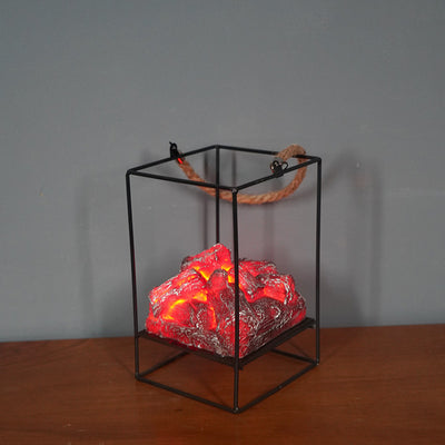 LED Flame Light Simulated Charcoal Fireplace Lamp