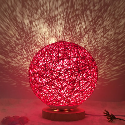 Creative Linen Table Lamp Novel and Unique LED Intelligent USB7 Color RGB16 Color Remote Control Rattan Ball Lamp