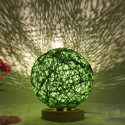 Creative Linen Table Lamp Novel and Unique LED Intelligent USB7 Color RGB16 Color Remote Control Rattan Ball Lamp