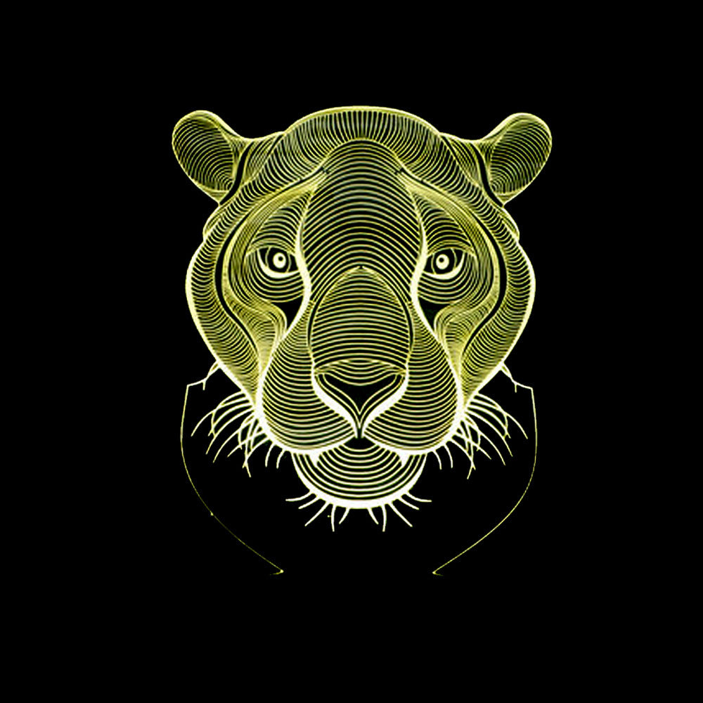 3D Calm Lion Lamp