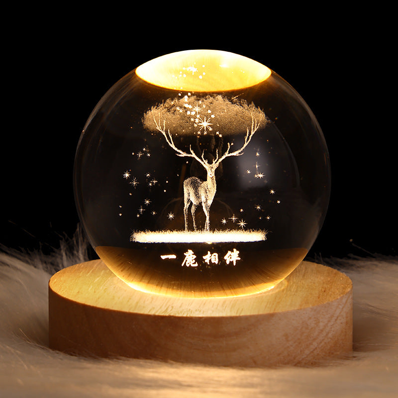 3D Crystal Ball Night Light - Serene Illumination for Any Space