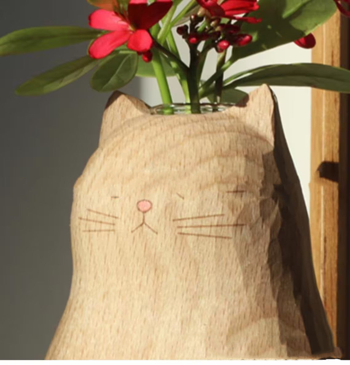 Creative Heart Cat Vase Handmade