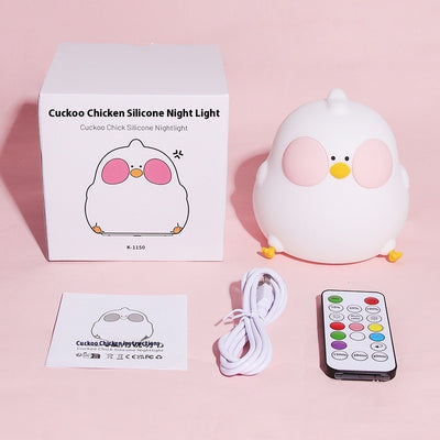 Cool Chicken Silicone Night Lamp Creative RGB Colorful Remote Control Night Light