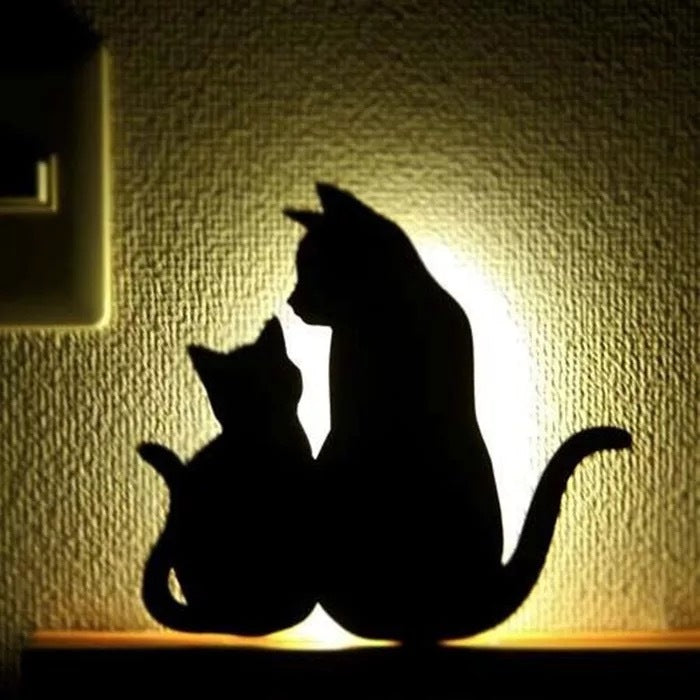 LED Animal Dog Cat Night Light Kitten Smart Sound Sensor Control Wall Lamp Home Corridor Balcony Night Lamp Baby Kids Sleep Lamp