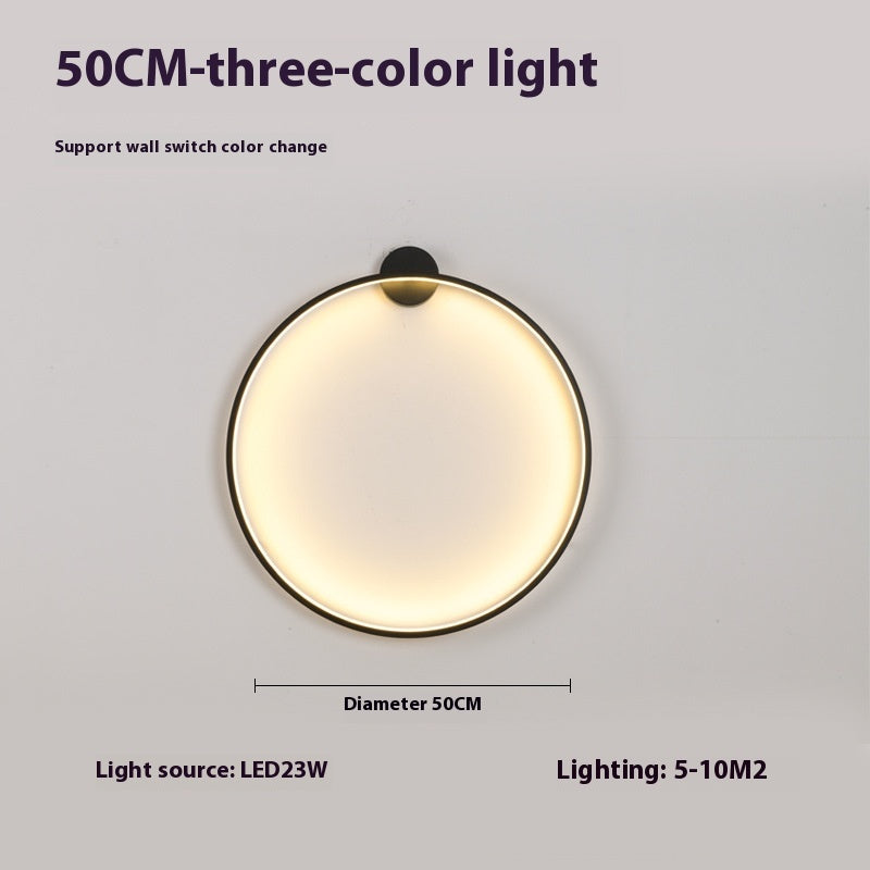 Minimalist Round Bedroom Bedside Lamp Wireless Living Room Sofa Background Wall Hotel Decorative Wall Lamp