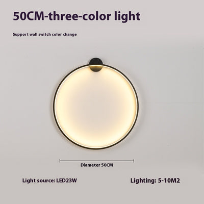 Minimalist Round Bedroom Bedside Lamp Wireless Living Room Sofa Background Wall Hotel Decorative Wall Lamp