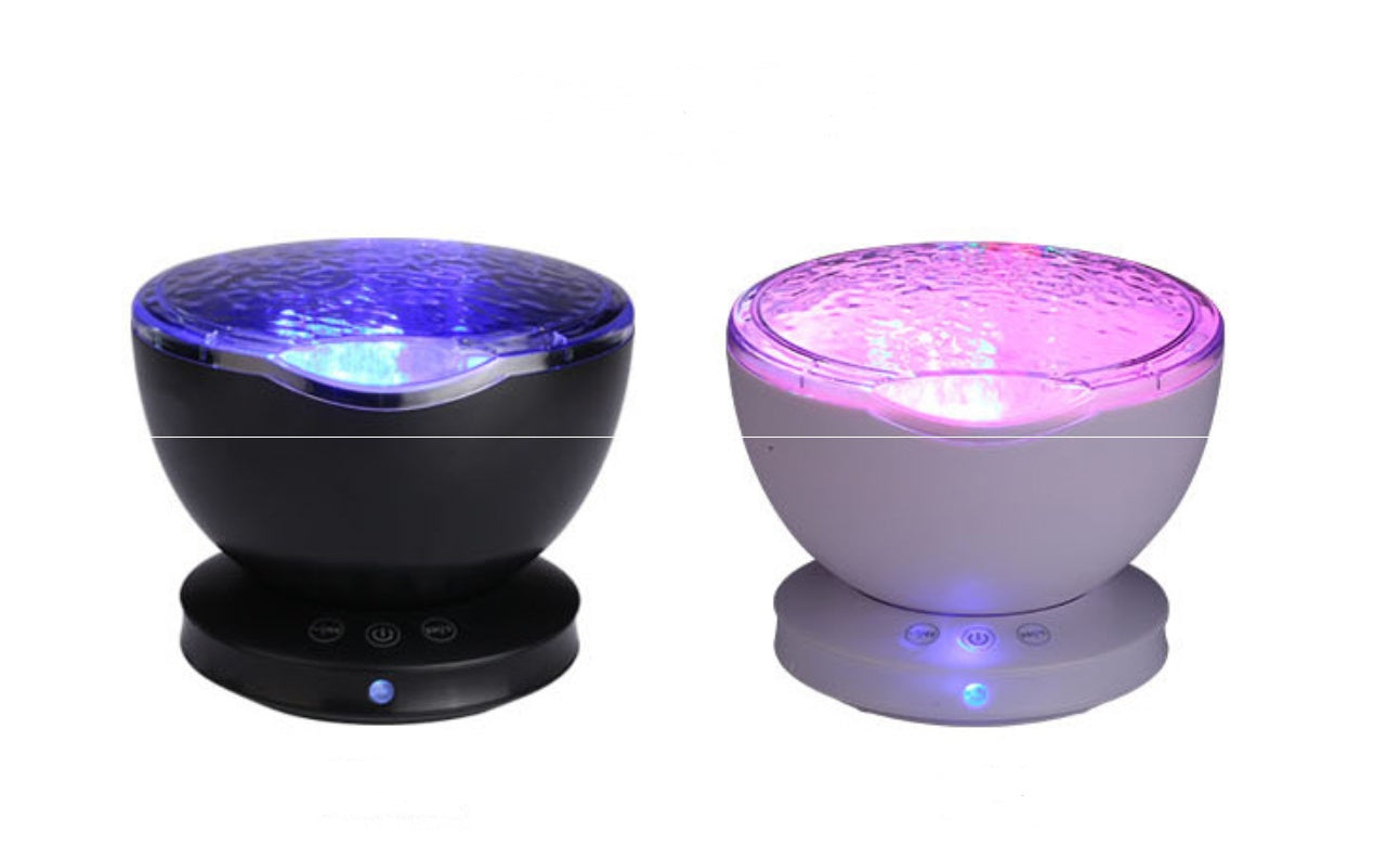 Ocean Wave Projector - LED Night Light Remote Control TF Cards Music Player Speaker Aurora Projection