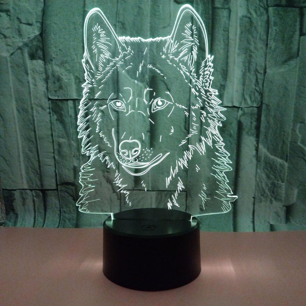 3D Wolf Lamp