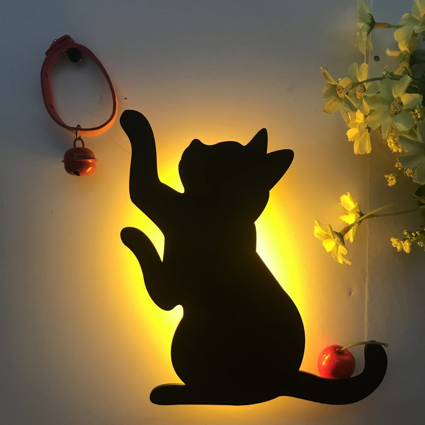 LED Animal Dog Cat Night Light Kitten Smart Sound Sensor Control Wall Lamp Home Corridor Balcony Night Lamp Baby Kids Sleep Lamp