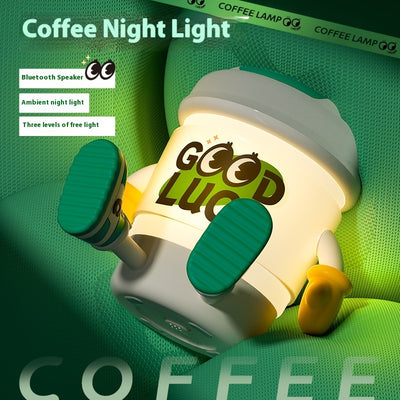 Coffee Cup Small Night Lamp USB Rechargeable Bluetooth Audio Ambience Light