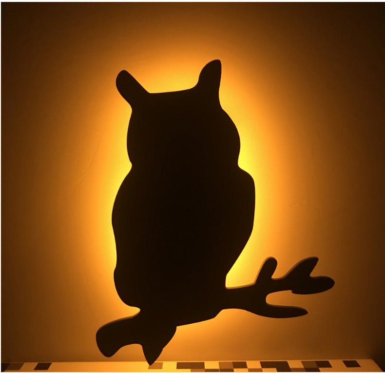 LED Animal Dog Cat Night Light Kitten Smart Sound Sensor Control Wall Lamp Home Corridor Balcony Night Lamp Baby Kids Sleep Lamp