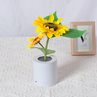 Rechargeable Sunflower Led Simulation Night Light Table Lamp Simulation Flowers Decorative Desk Lamp