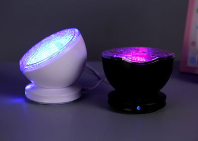 Ocean Wave Projector - LED Night Light Remote Control TF Cards Music Player Speaker Aurora Projection