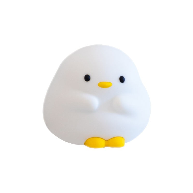 Cute Duck LED Night Lamp Cartoon Silicone USB Rechargeable Sleeping Light Touch Sensor Timing Bedroom Bedside Lamp