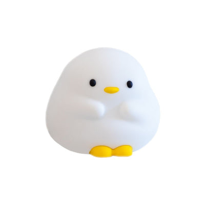 Cute Duck LED Night Lamp Cartoon Silicone USB Rechargeable Sleeping Light Touch Sensor Timing Bedroom Bedside Lamp