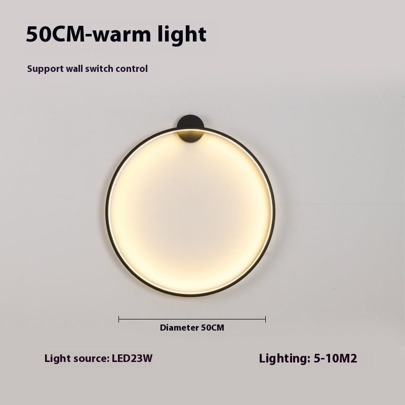 Minimalist Round Bedroom Bedside Lamp Wireless Living Room Sofa Background Wall Hotel Decorative Wall Lamp