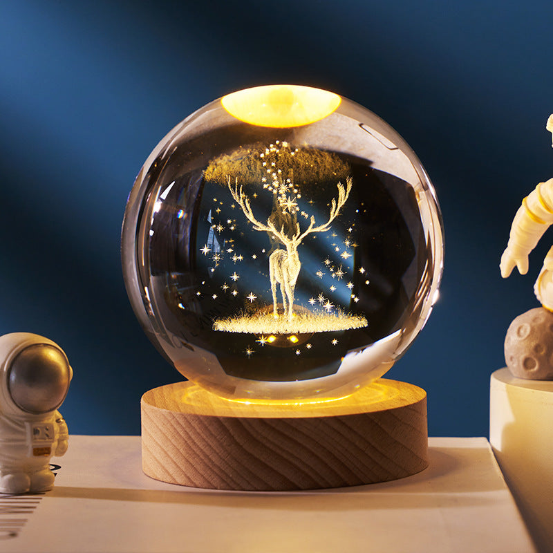 3D Crystal Ball Night Light - Serene Illumination for Any Space