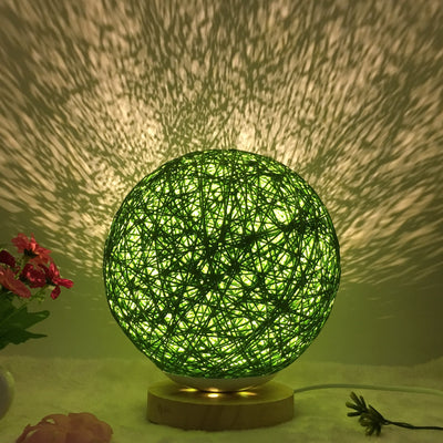 Creative Linen Table Lamp Novel and Unique LED Intelligent USB7 Color RGB16 Color Remote Control Rattan Ball Lamp