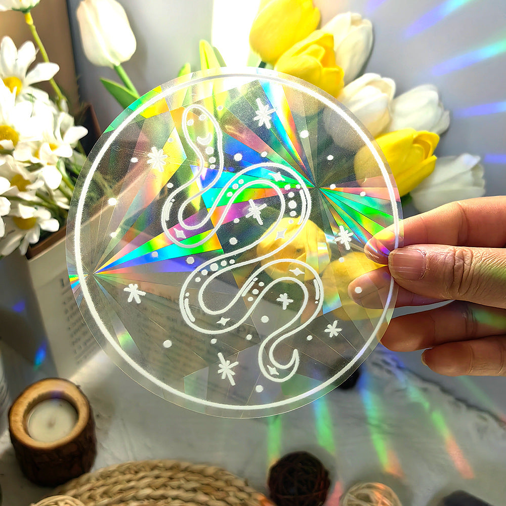 Colorful Suncatcher Sun Sunshine Catcher Rainbow Prism Glass PVC Window Filming