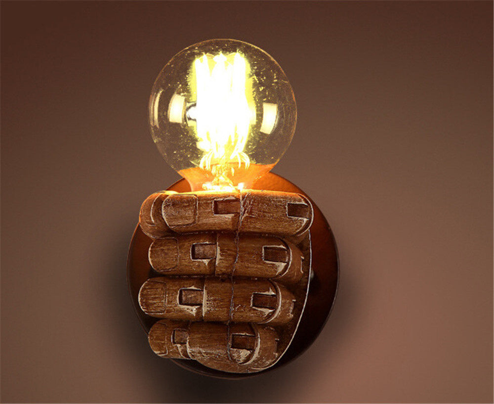 Fist resin wall lamp creates decorative wall lamp