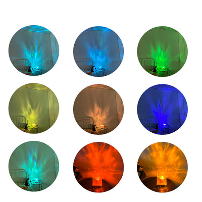 LED Water Ripple Rotating Projection Crystal Table Lamp - 16 Color Gifts