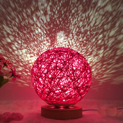 Creative Linen Table Lamp Novel and Unique LED Intelligent USB7 Color RGB16 Color Remote Control Rattan Ball Lamp