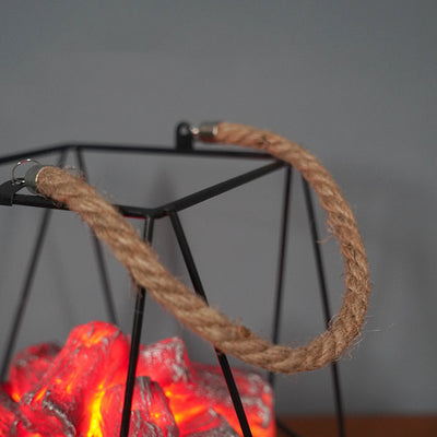 LED Flame Light Simulated Charcoal Fireplace Lamp