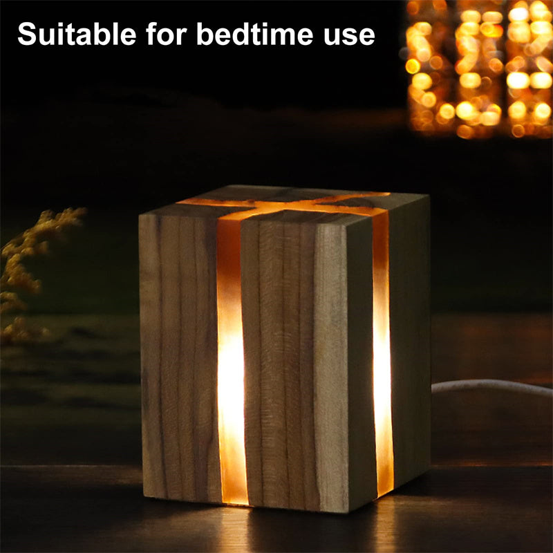 Creative Table Lamp Adjustable Bedside No Glare Decorative Wood Brown Color Led Desk Lamp With USB Charging Night Light