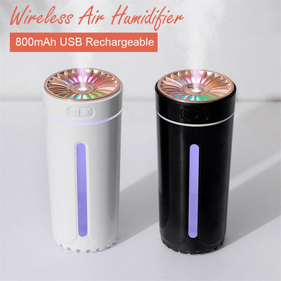 Wireless Air Humidifier Colorful Lights Mute Ultrasonic USB Fogger Diffuser Purifier 800mAh Rechargeable Cool Mist Maker For Car