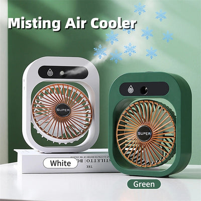 Air Conditioning Fan - Air Cooler Cooling USB Rechargeable Humidifier Portable Spray Fan With 3 Wind Speeds Mist Fan For Home