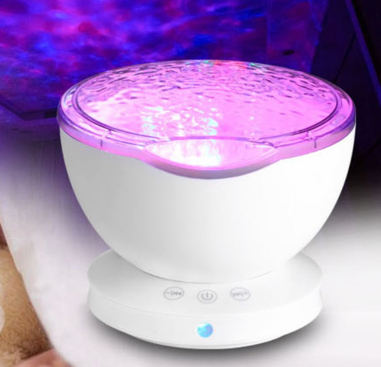 Ocean Wave Projector - LED Night Light Remote Control TF Cards Music Player Speaker Aurora Projection