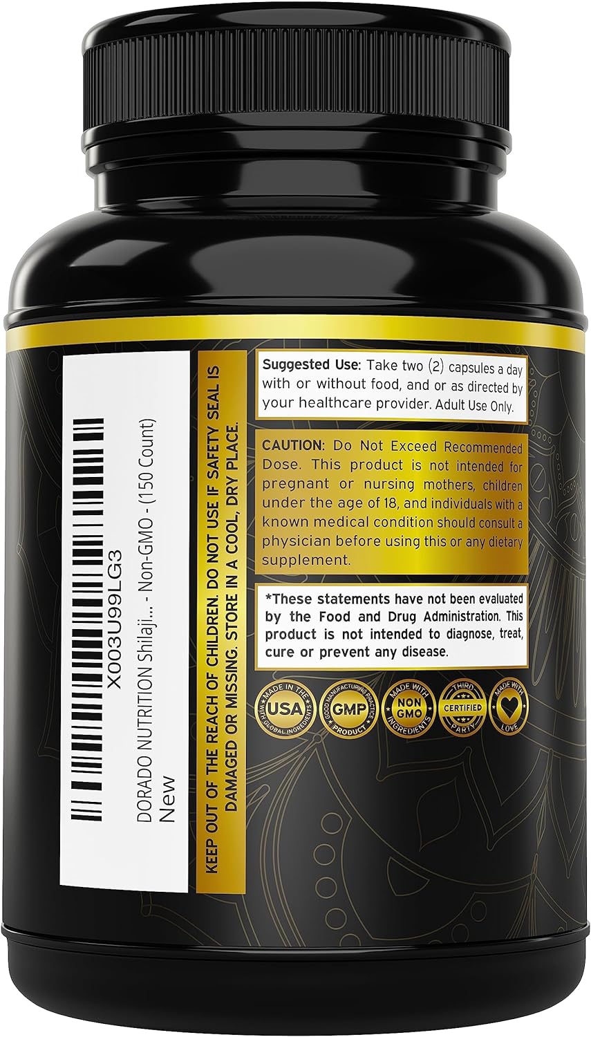 Shilajit Pure Himalayan Capsules 10,000mg (150 Capsules) - Premium Shilajit Capsules for Men - Authentic Shilajit Supplement - Non GMO