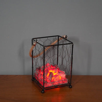 LED Flame Light Simulated Charcoal Fireplace Lamp