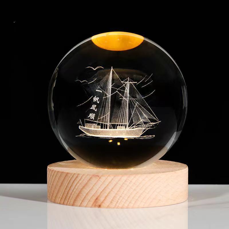 3D Crystal Ball Night Light - Serene Illumination for Any Space