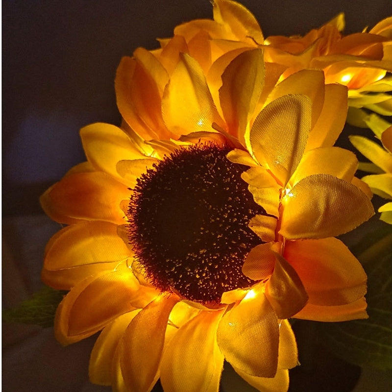 Rechargeable Sunflower Led Simulation Night Light Table Lamp Simulation Flowers Decorative Desk Lamp