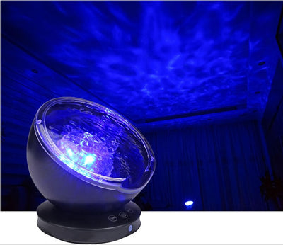 Ocean Wave Projector - LED Night Light Remote Control TF Cards Music Player Speaker Aurora Projection