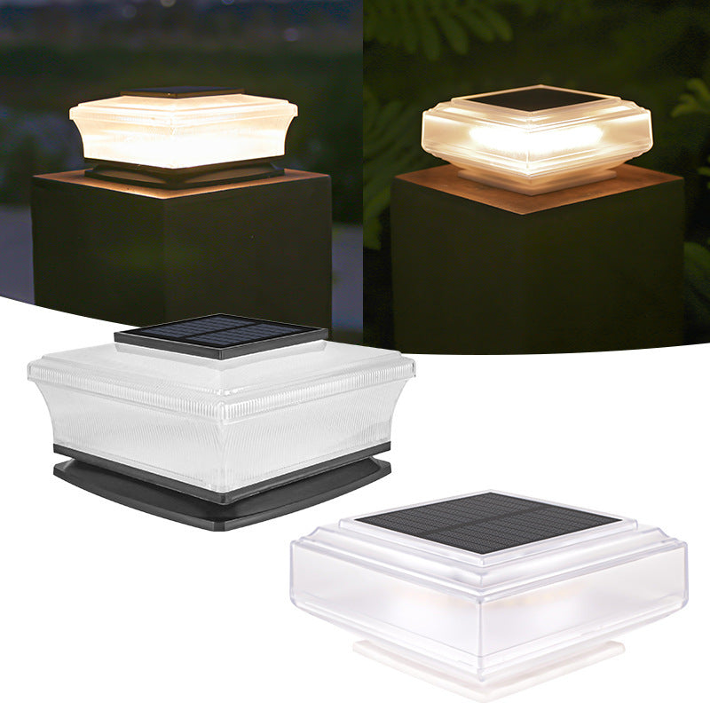 Solar Powered Square Column Headlights For Outdoor Courtyards