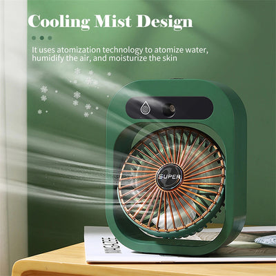 Air Conditioning Fan - Air Cooler Cooling USB Rechargeable Humidifier Portable Spray Fan With 3 Wind Speeds Mist Fan For Home