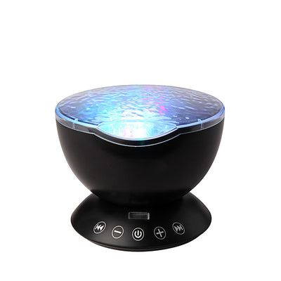 Ocean Wave Projector - LED Night Light Remote Control TF Cards Music Player Speaker Aurora Projection