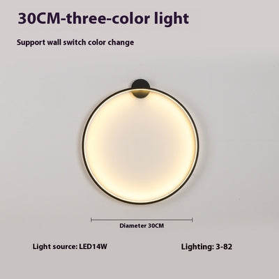 Minimalist Round Bedroom Bedside Lamp Wireless Living Room Sofa Background Wall Hotel Decorative Wall Lamp