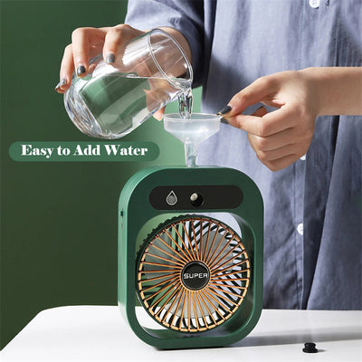 Air Conditioning Fan - Air Cooler Cooling USB Rechargeable Humidifier Portable Spray Fan With 3 Wind Speeds Mist Fan For Home