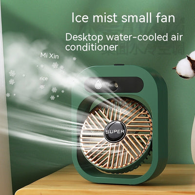 Air Conditioning Fan - Air Cooler Cooling USB Rechargeable Humidifier Portable Spray Fan With 3 Wind Speeds Mist Fan For Home