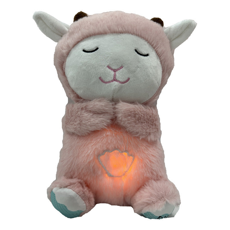 Cross-border New Breathing Lamb Baby Sleeping Soothing Sleep Music Plush Toy